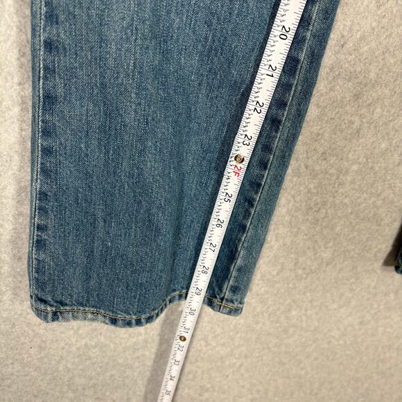 Old Navy Jeans Women 6 Baby Boot Diva Pocket Flap Y2K Knee Hole Whiskers Western - Picture 9 of 12